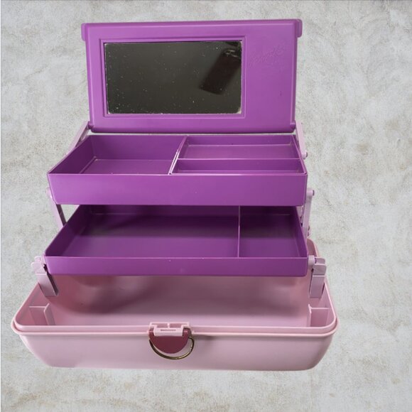 VINTAGE CABOODLE CASE -- 1980's Make Up Case, Purple/Pink, Original Owner - Picture 10 of 16